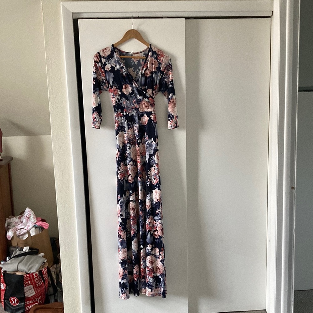 Floor-length Pink Blush floral dress
